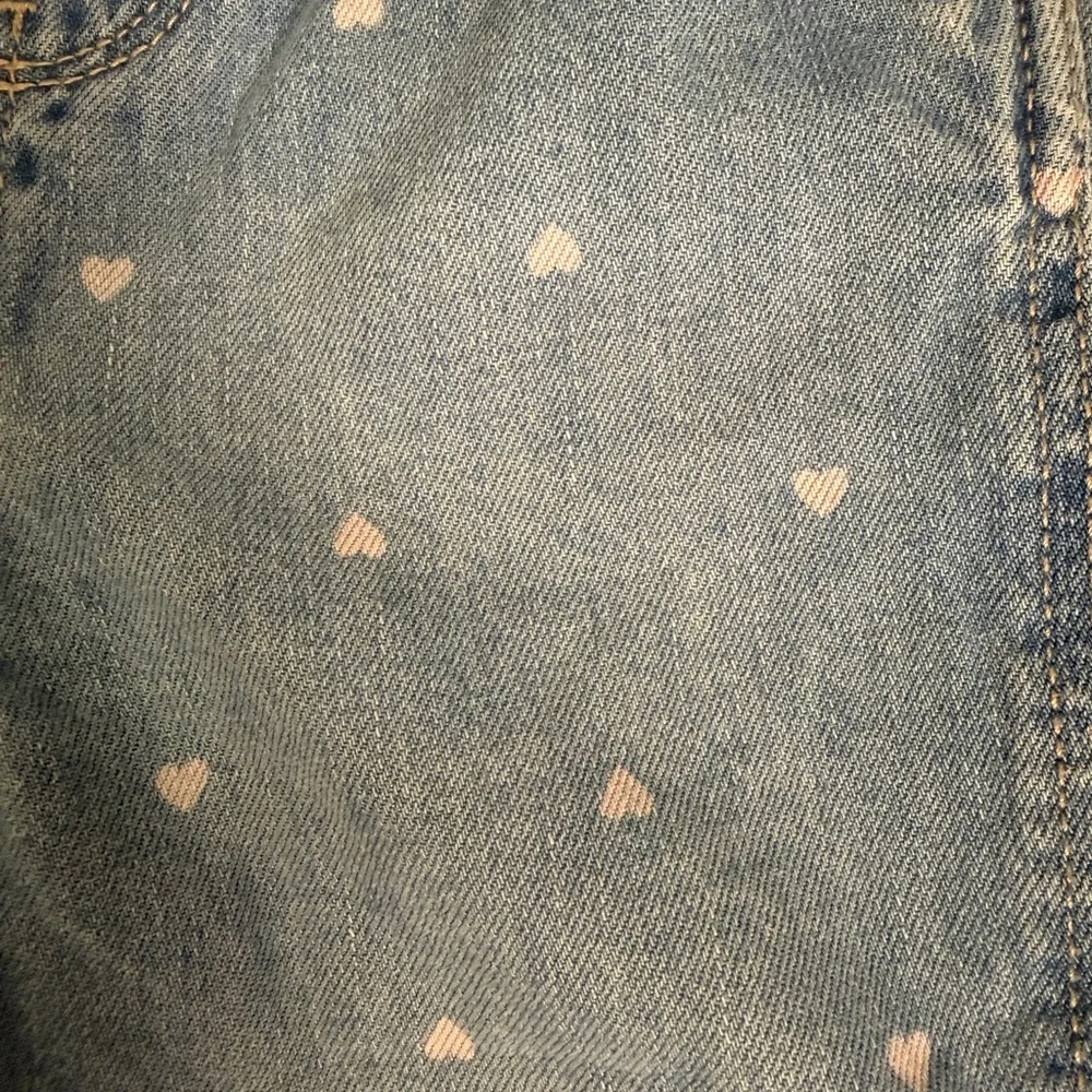 OshKosh‎ B'gosh Denim Overalls Size 3T Heart Print  EUC